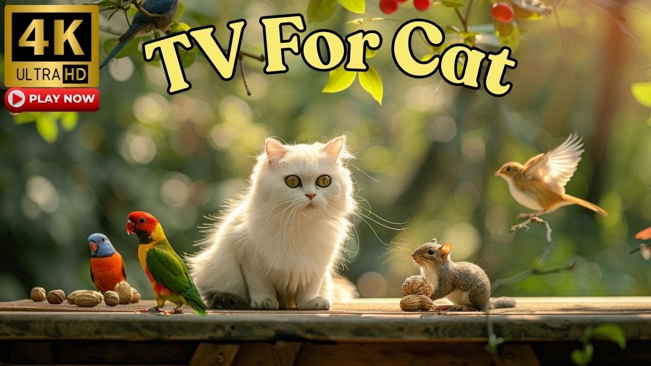 Cat TV for Cats to Watch 🐾 Relaxing Bird Sounds in Magical Forest 4K UHD