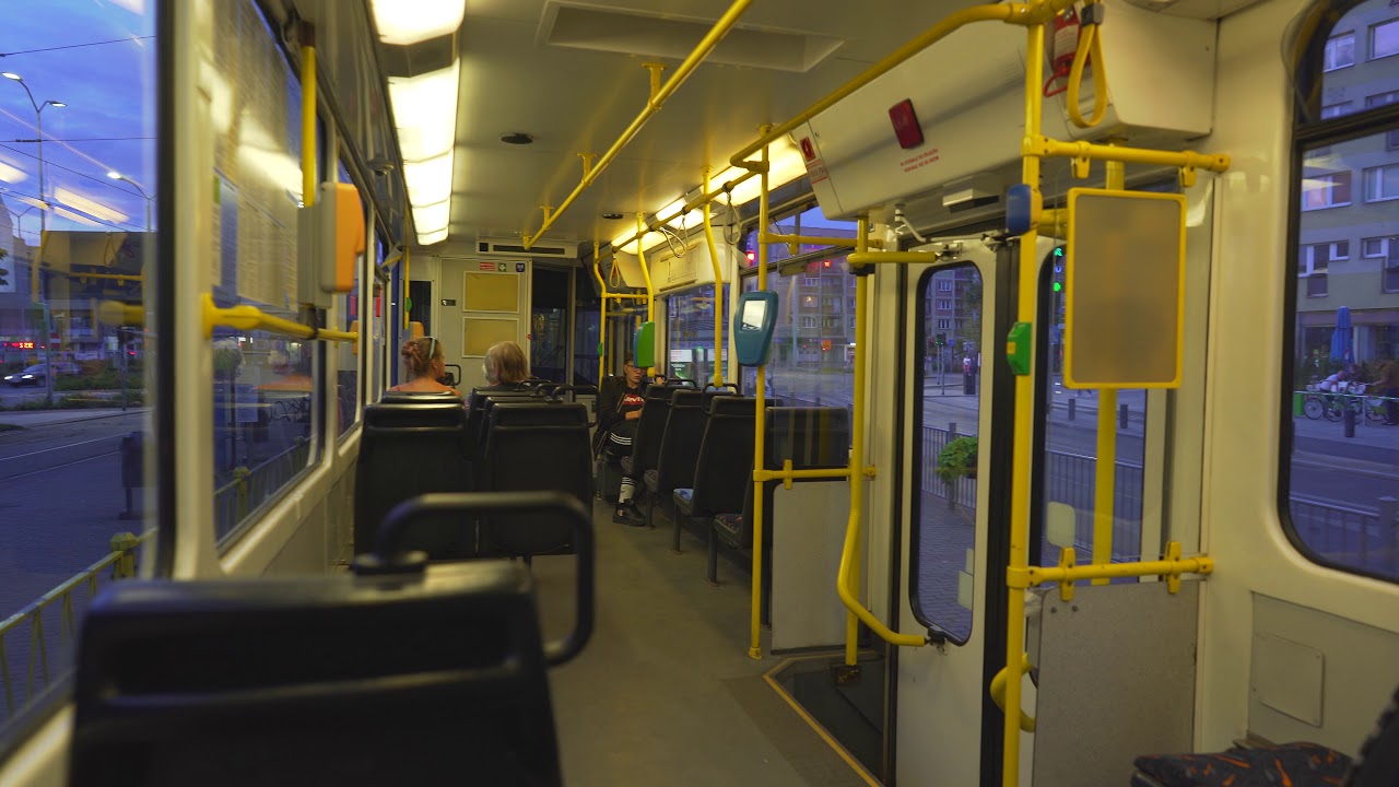 Poland, Szczecin, tram 1 ride from Potulicka to Plac Rodła