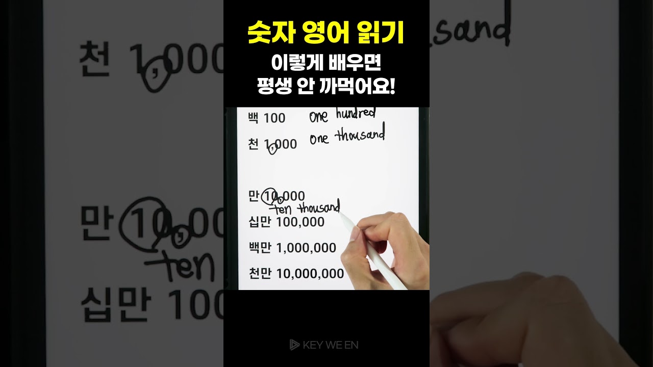 1 부터 100만 까지 헷갈리는 영어 숫자 읽기 1편 | 1분이면 해결 !
