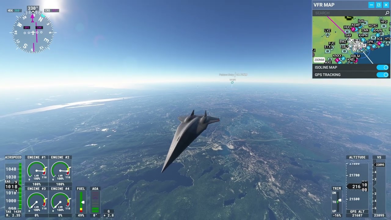 MSFS 2020 Darkstar from New York to New York around the world via Perth, Salvador