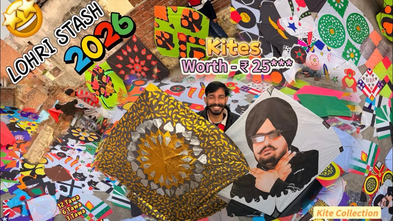 LOHRI STASH 2026 🤩 ! Kite Collection ! 12 Tawa ! 6 Tawa ! 3 Tawa ! Kites ! Batala Promotion 