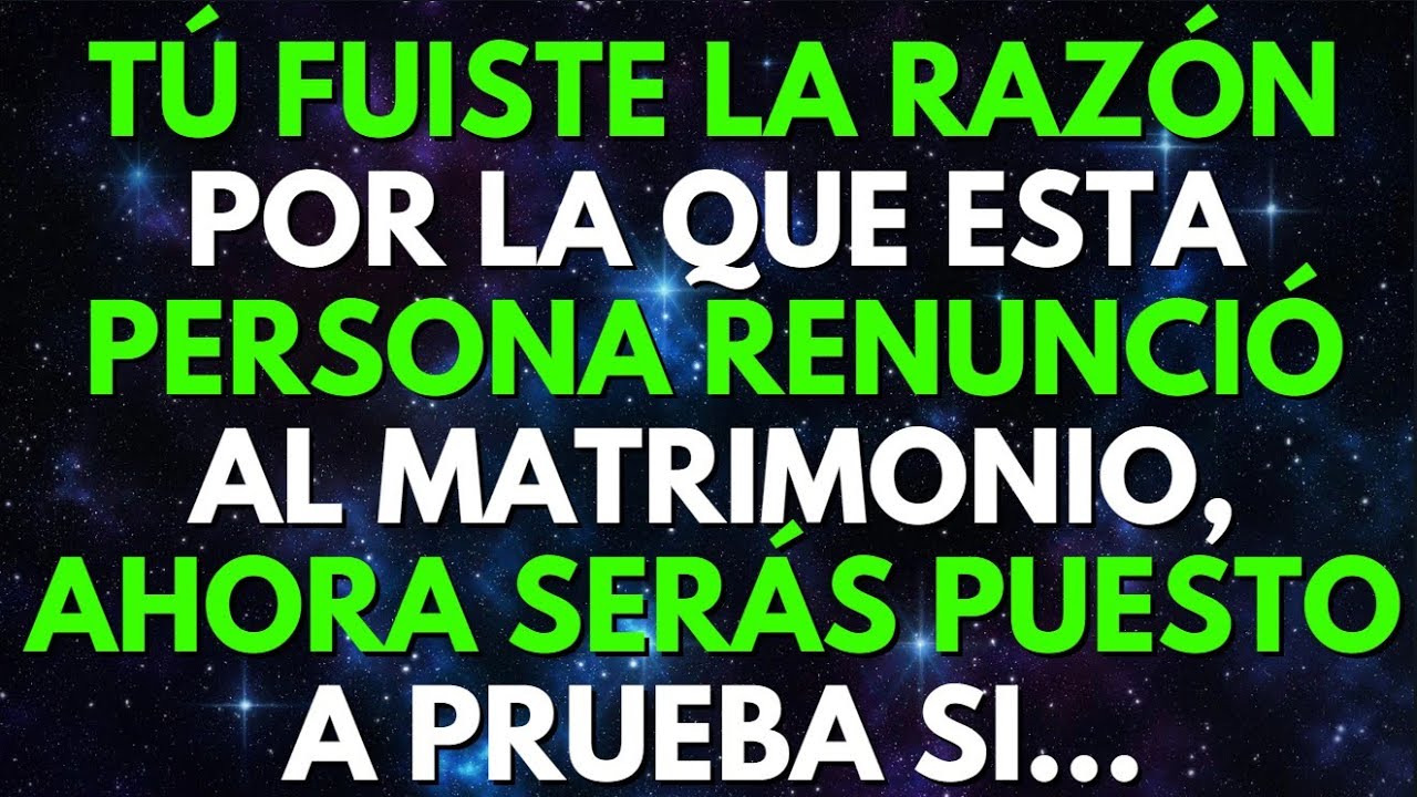 TÚ FUISTE LA RAZÓN POR LA QUE ESTA PERSONA RENUNCIÓ AL MATRIMONIO, AHORA SERÁS PUESTO A PRUEBA SI