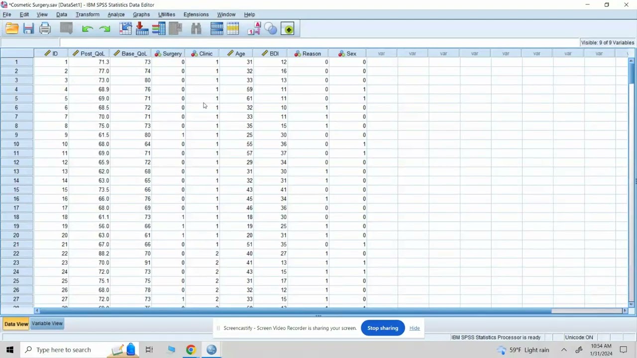 Biostatistics: Introduction to SPSS