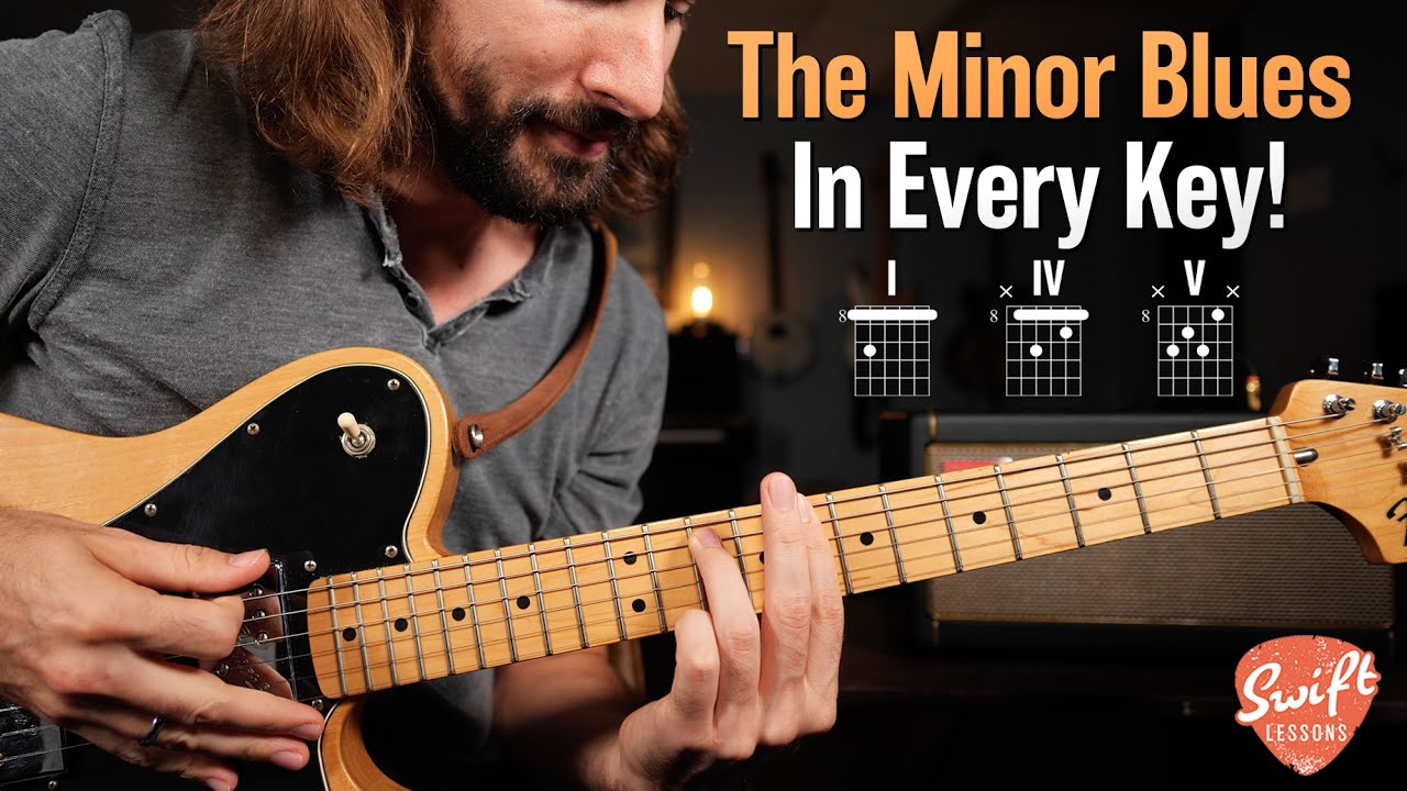 How to Play a Minor Blues on Guitar - Chords & Rhythm in Every Key!