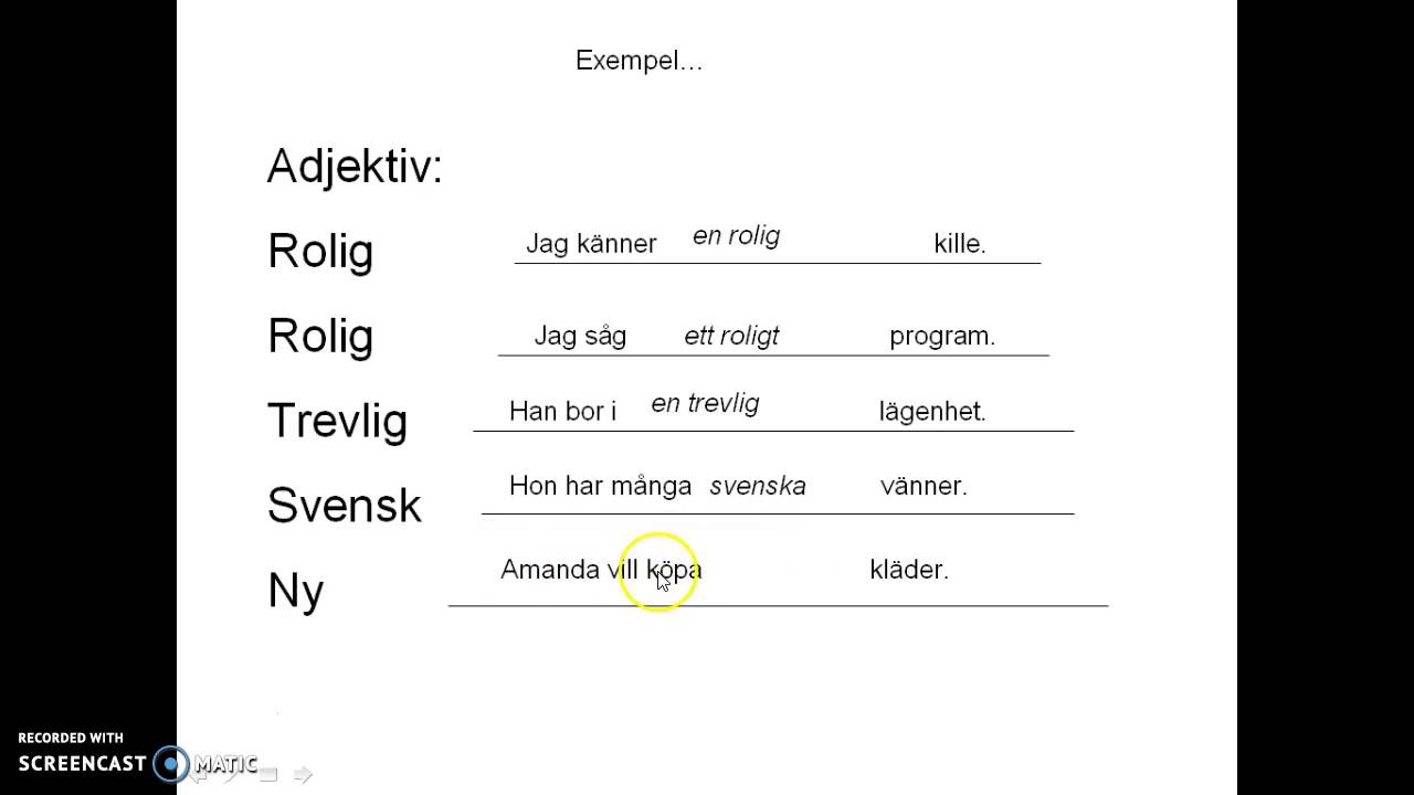 Adjektiv i obestämd form