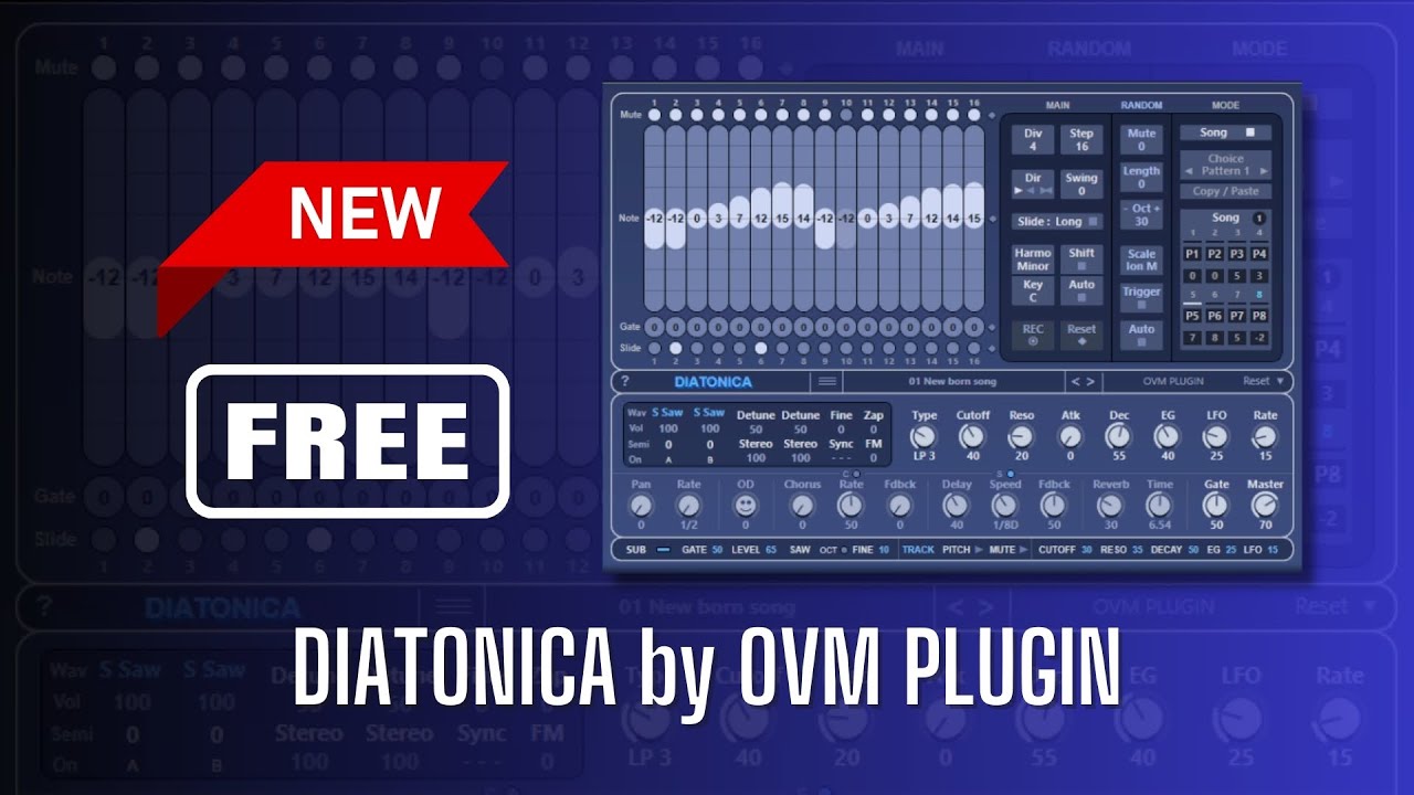 NEW FREE Plugin Step Sequencer - DIATONICA by OVM PLUGIN - Sound Demo