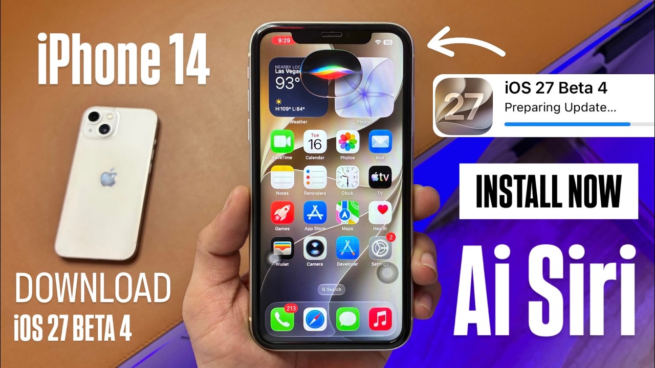iOS 27 BETA 4 on iPhone 14 - How to Install iOS 27 BETA 4 & Ai Siri in iPhone 14 