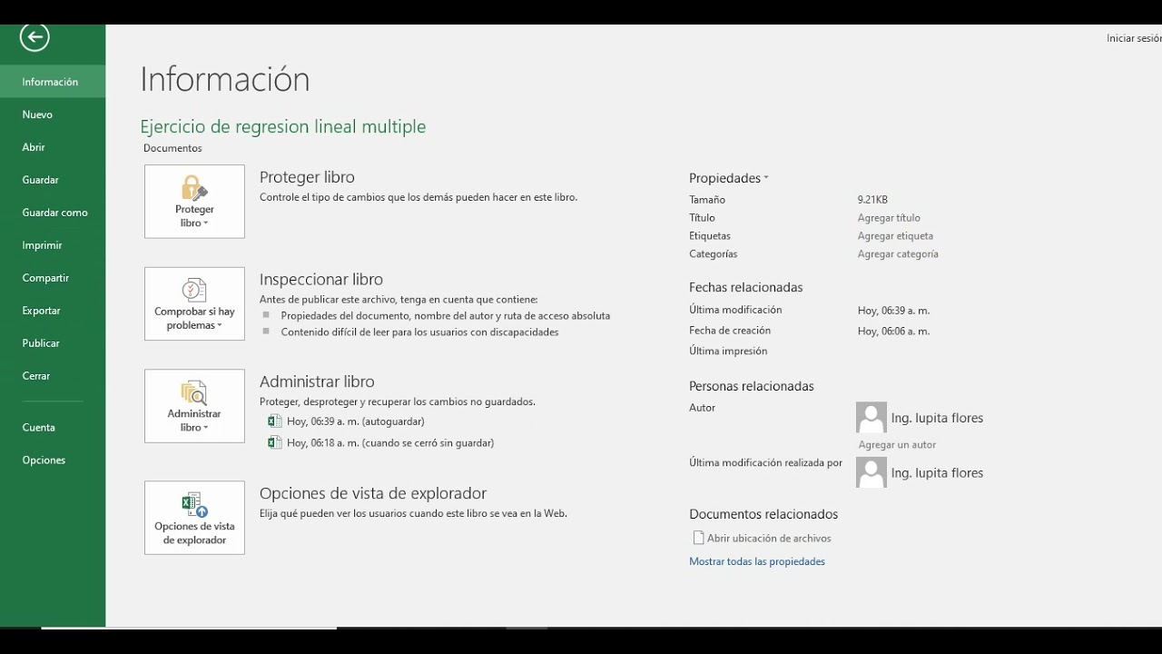 Regresión lineal múltiple en excel