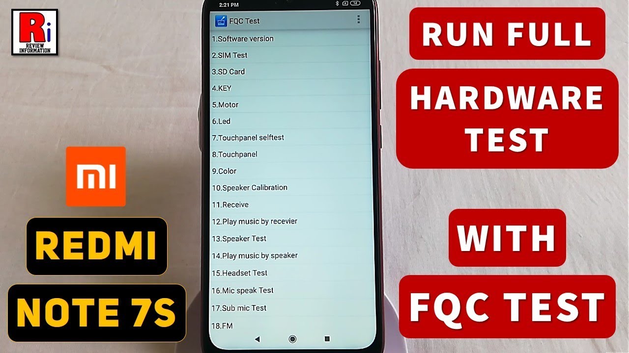 How To Run Full Hardware Test with FQC Test in Xiaomi Redmi Note 7S