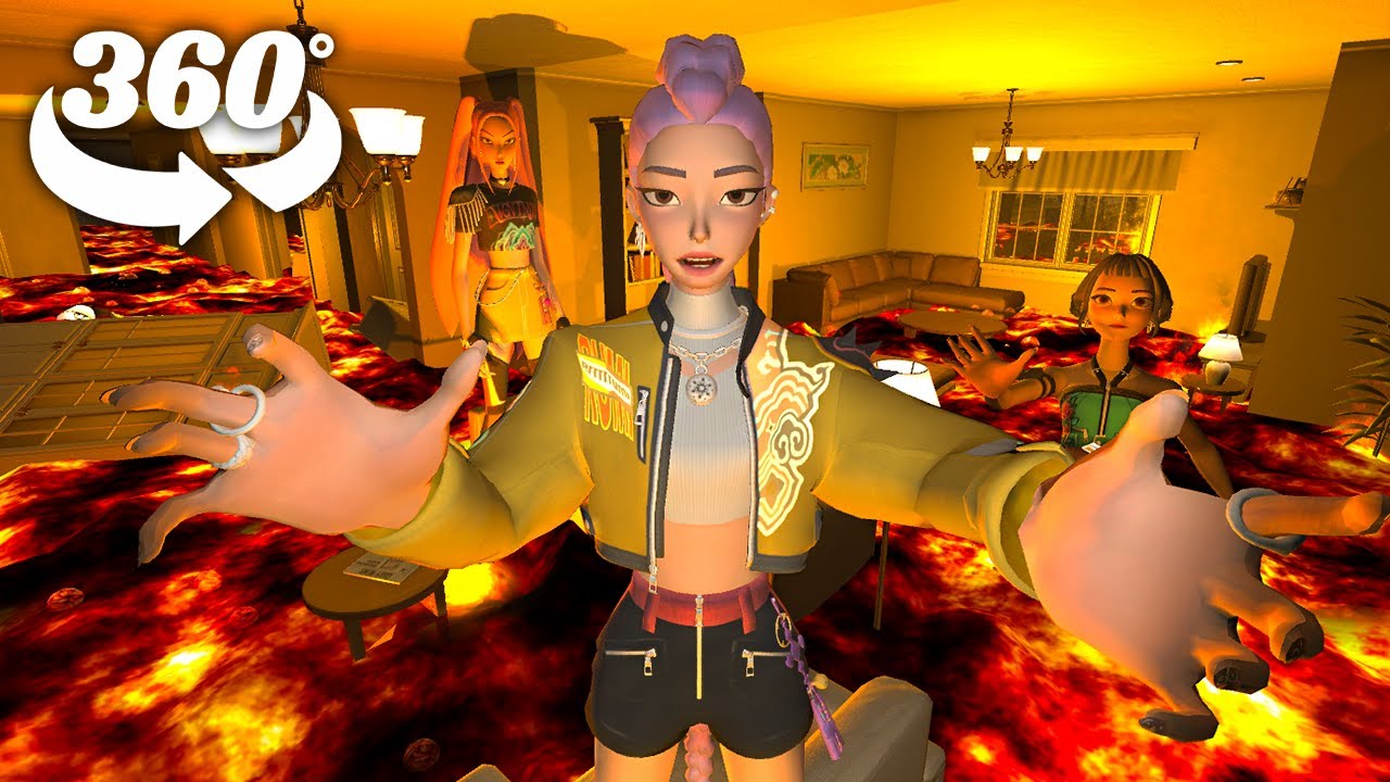 The Floor is Lava ! Escape with huntrix ! - KPop Demon Hunters 360° VR