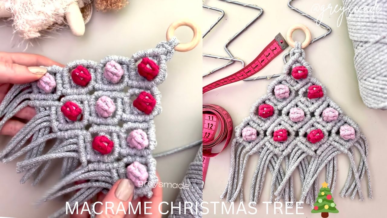 DIY Macrame Berry Christmas Tree Tutorial