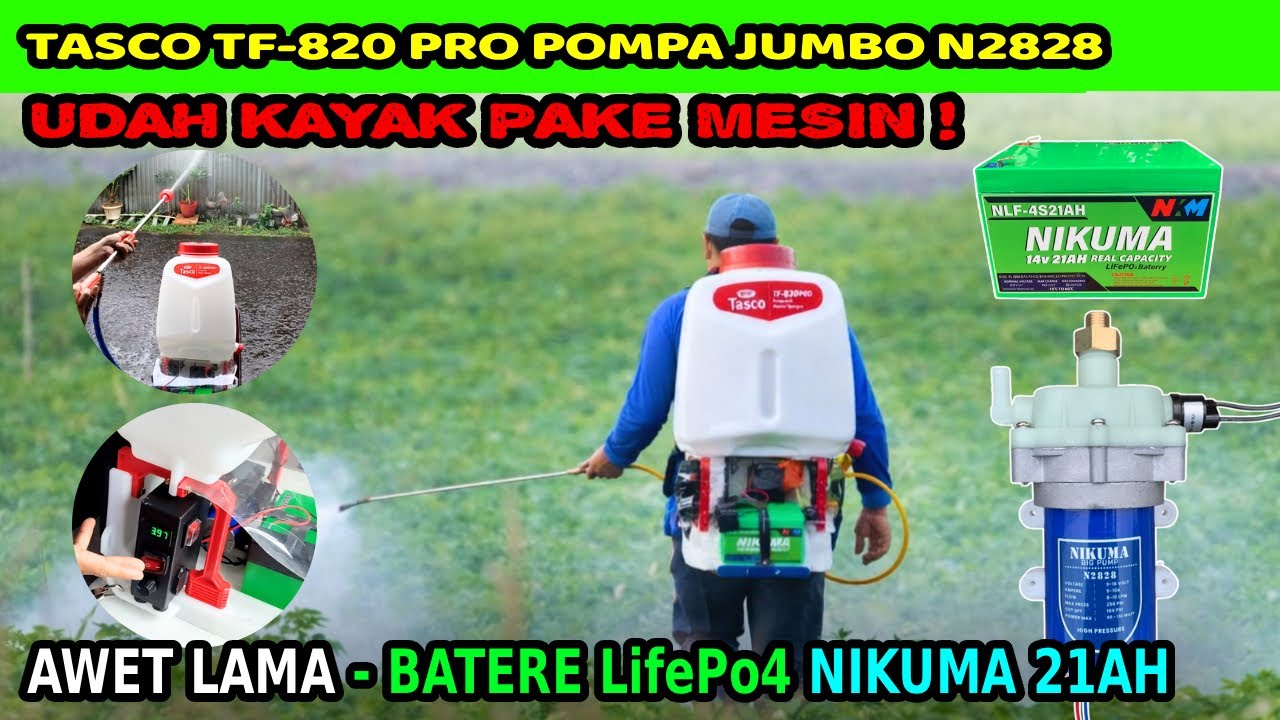 Modifikasi Tangki Gendong TU26 Tasco TF-820 Pro Jadi Elektrik dengan Dinamo Nikuma Jumbo N2828