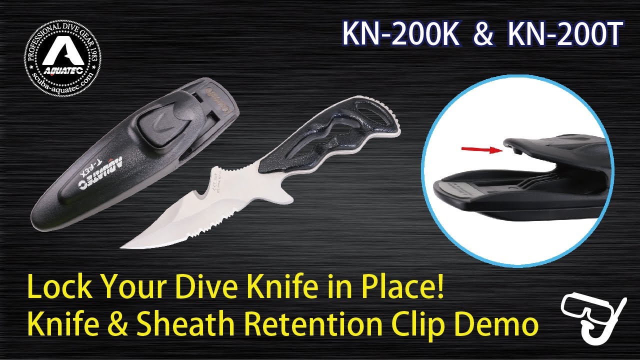 【Scuba-Aquatec Gear Guide】Lock Your Dive Knife! Knife & Sheath Retention Clip KN-200
