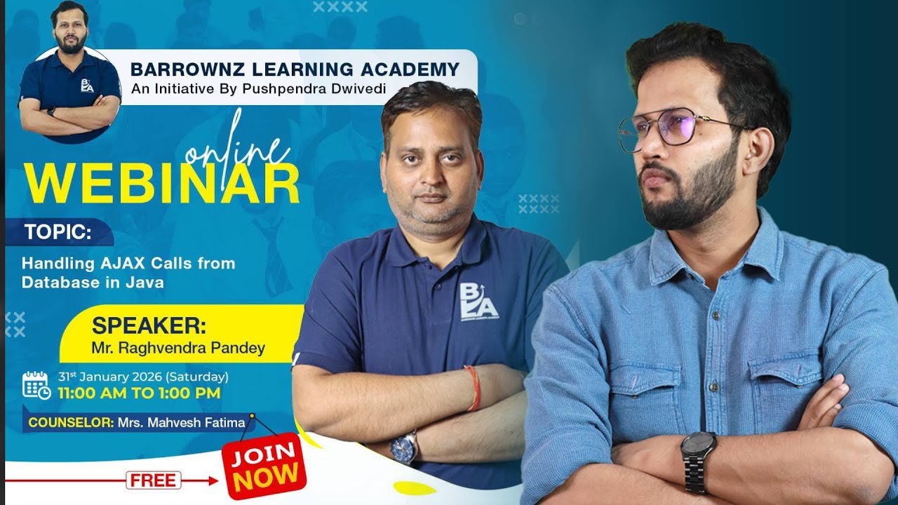 Java Developers ke liye FREE Webinar | AJAX Database Handling LIVE in Java | Real-World Use Case