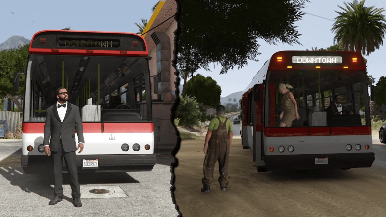 JADI SUPIR BUS DI DESA LOS SANTOS - GTA 5 MOD INDONESIA