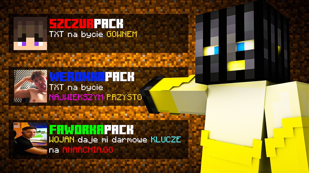 PRZETESTOWAŁEM TEXTUREPACKI NAJWIĘKSZYCH YOUTUBER&Oacute;W na ANARCHIA.GG...