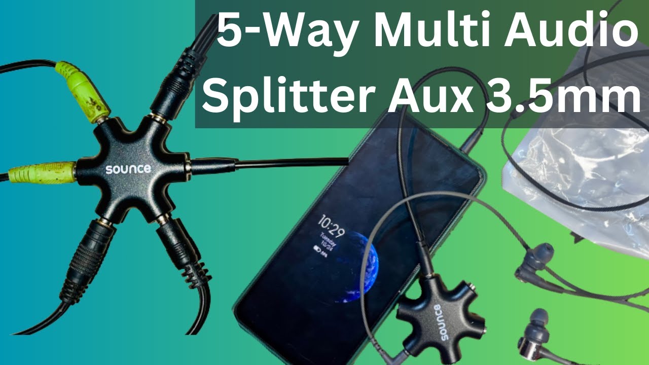 5-Way Multi Audio Splitter Aux 3.5mm Adapter Connector Splitter