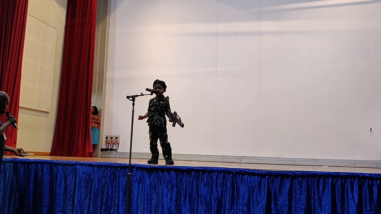 Fancy dress competition as a soldier....Ayush (got 1st prize)