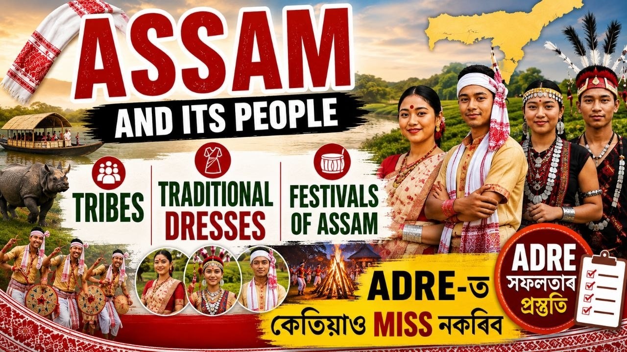 Assam And Its People | Tribes, Traditional Dresses & Festivals of Assam | ADRE GK