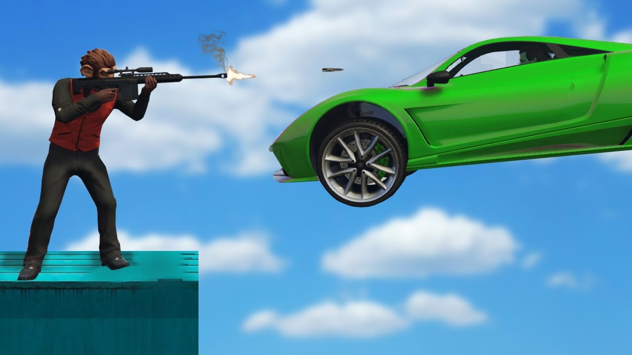 SNİPER VS STUNT YAPAN ARABALAR!! (GTA 5 Online Komik Anlar)