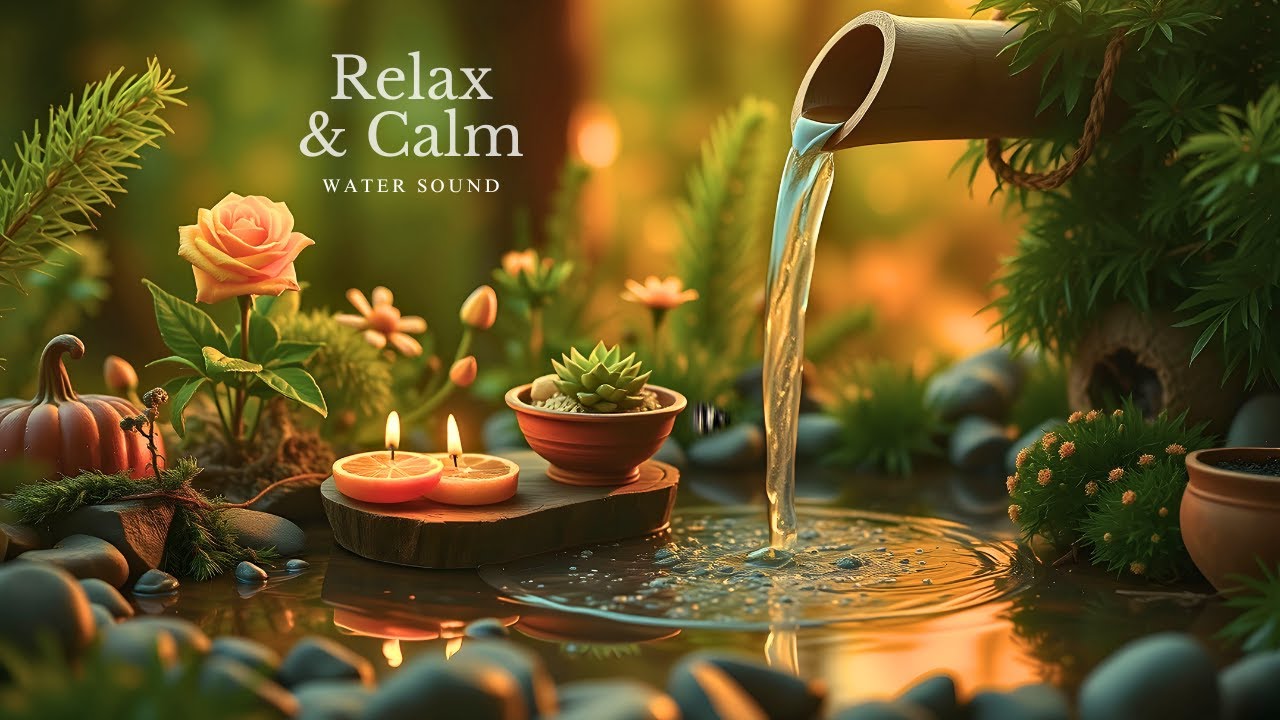 Relaxation Music Relieves Stress, Anxiety, and Depression🌿 Bamboo Water Sounds + Healing Piano Music