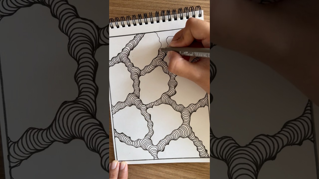 Easy Zentangle Pattern #artshorts #zentangleart #relaxingart #stressrelief #easyart #arttutorial