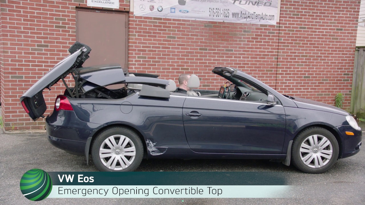 Аварийное открытие и закрытие жесткой крыши кабриолета VW Eos