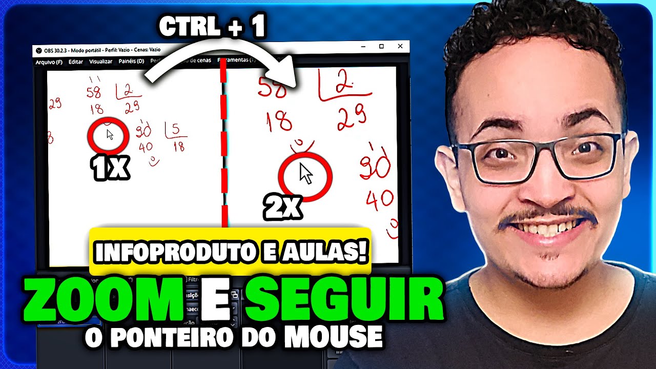Como Fazer Zoom e Seguir o Mouse durante gravação e live no OBS Studio | dica de Aulas e infoproduto