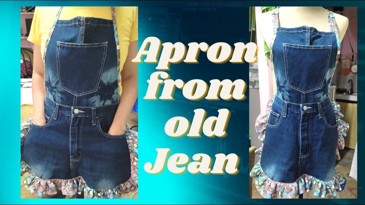 DIY APRON from Old Jeans/ Lyn Sawada #fabric #recycled