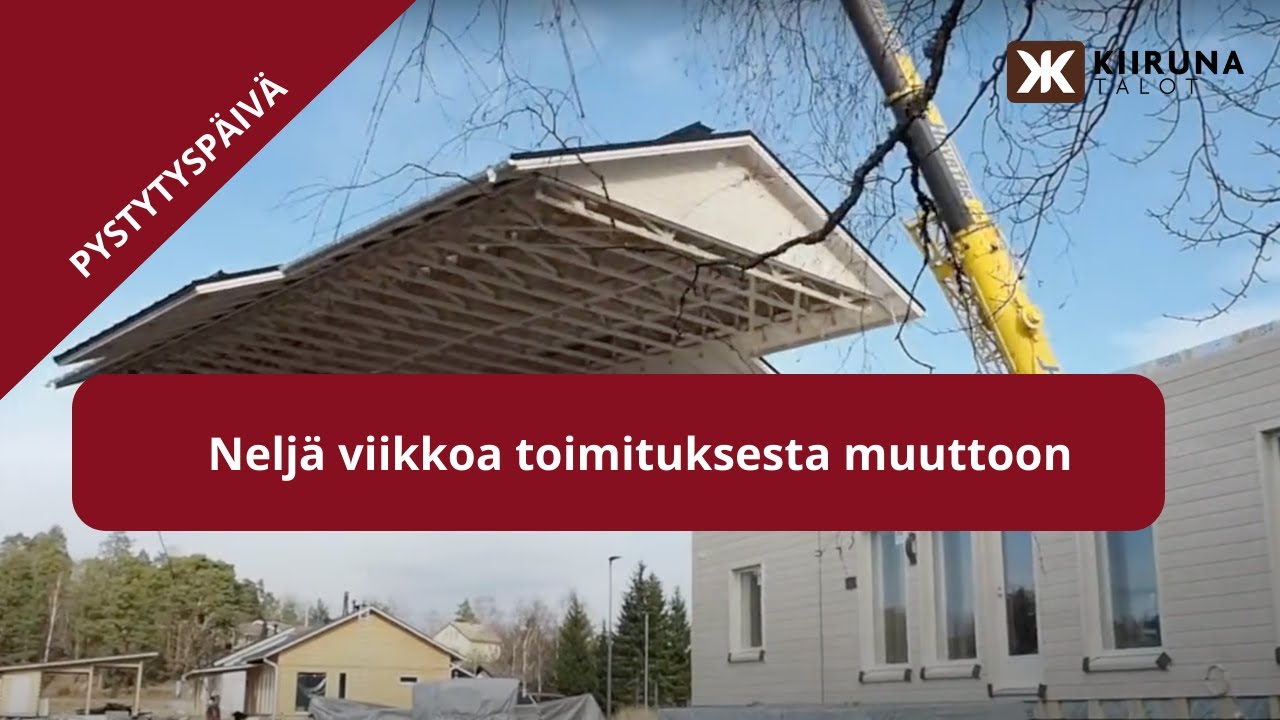 Talopaketin pystytys yhden ty&ouml;p&auml;iv&auml;n aikana &ndash; Kiiruna Talot