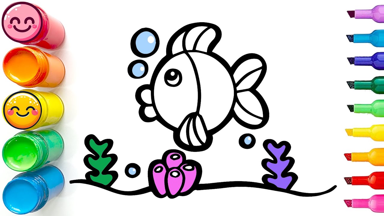 How to Draw a Colorful Guppy Fish | Step by Step Drawing Guide