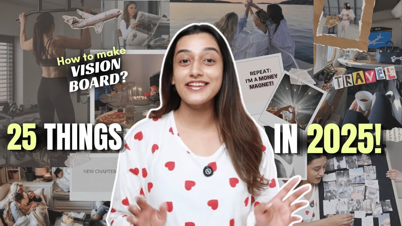 How I MADE my 2025 Vision Board 😍🧿| 25 things I want to achieve✨| Aashi Adani