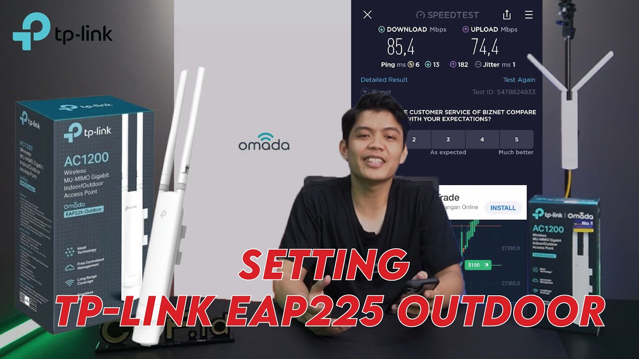 [Unboxing, Setting, Test Speed] Review Access Point TP-link outdoor Omada EAP225