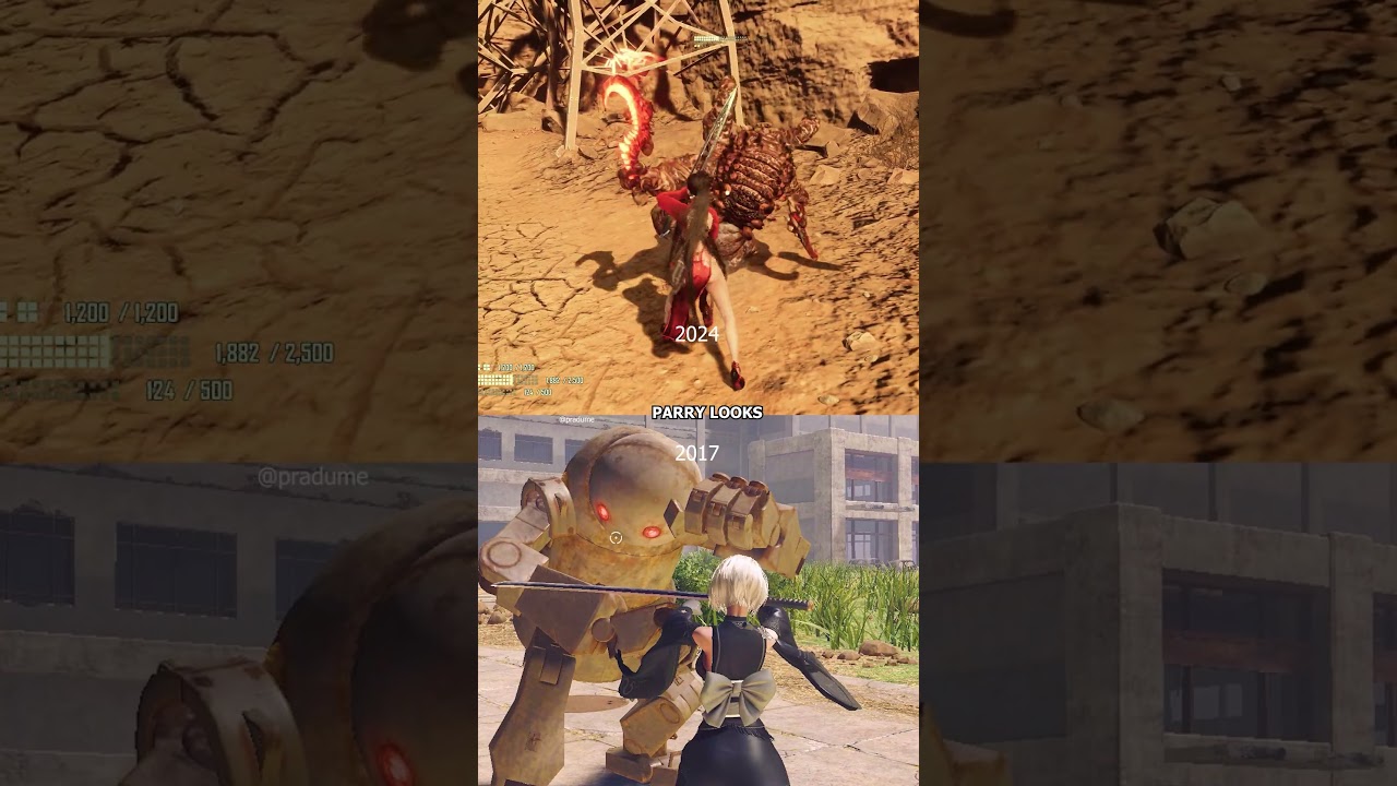 Looks Parrying In Stellar Blade or Nier Automata compare #shorts #stellarblade