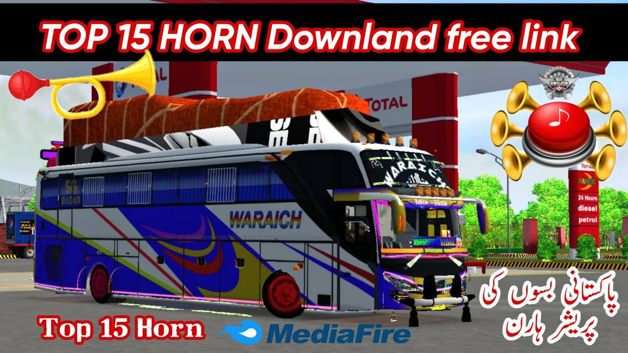 Top 15 Horn || Bus simulator indonesia free Download | Bussid Horn