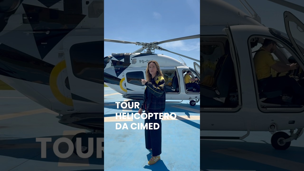 Tour pelo helic&oacute;ptero da Cimed 💛 #karlacimed #cimed