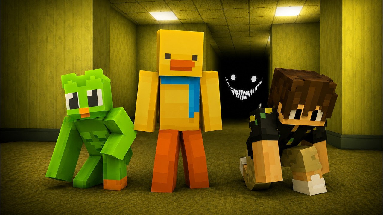 Minecraft BUT we have to escape the Backrooms