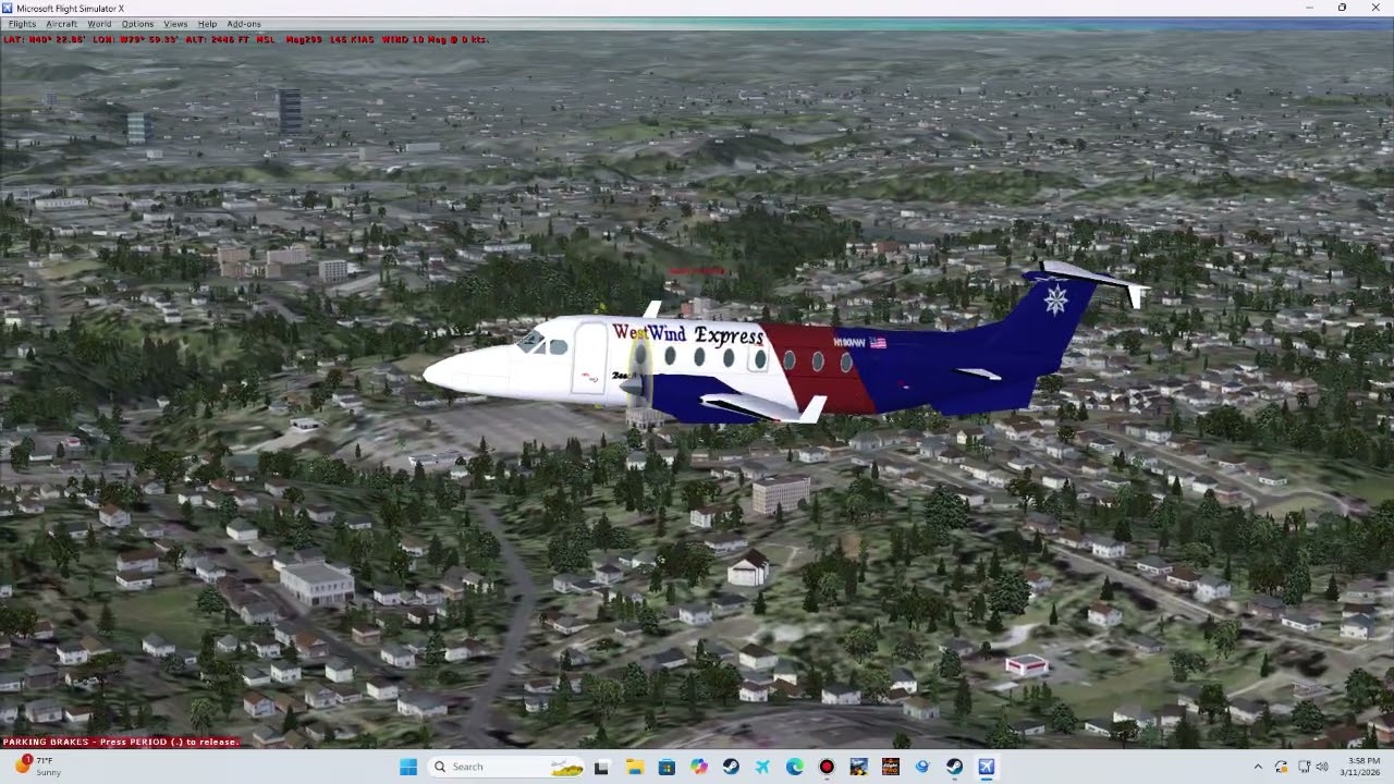 Westwind Beech 1900 landing in Pittsburgh