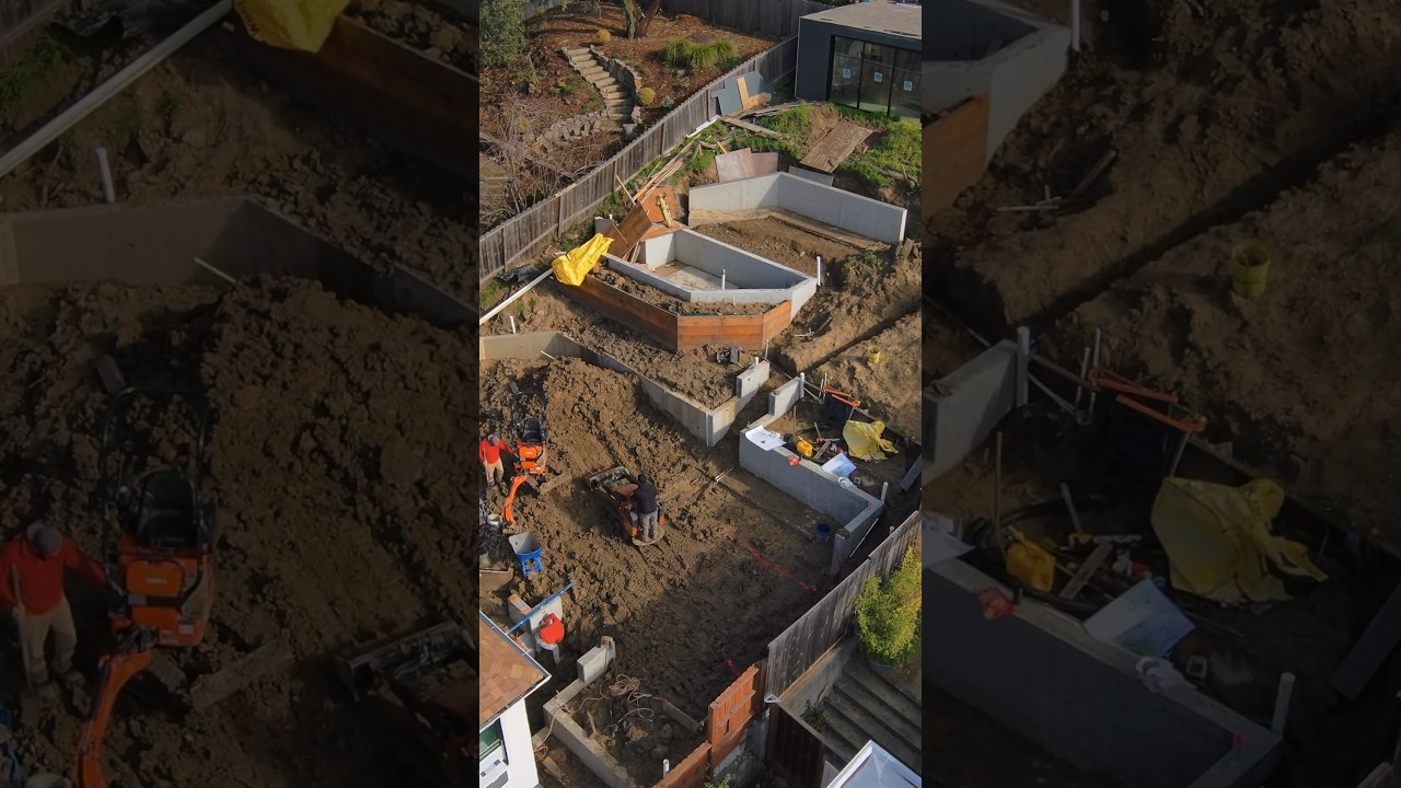 Hillside construction progress ⛰️ #landscaping #slope #construction