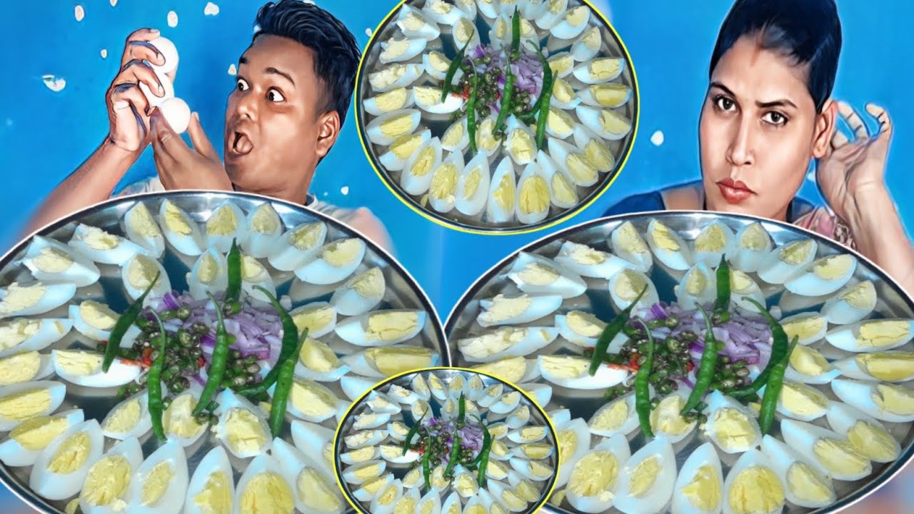 eating challenge | eating show | 32 piece boile egg eating challenge | husband wife eating challenge