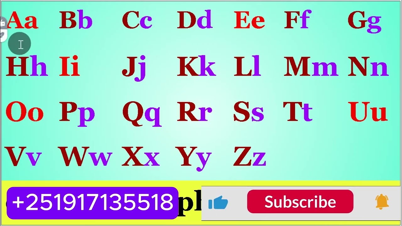Qubeewwaan Afaan Oromo || Afan Oromo Letters