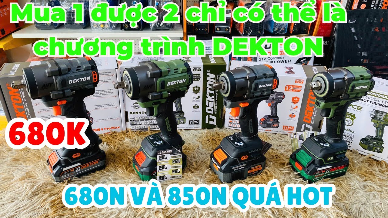 Máy Siết Bulong dekton 680N và 850N phiên bản gen 4 IW680PROMAX VÀ IW850PROMAX