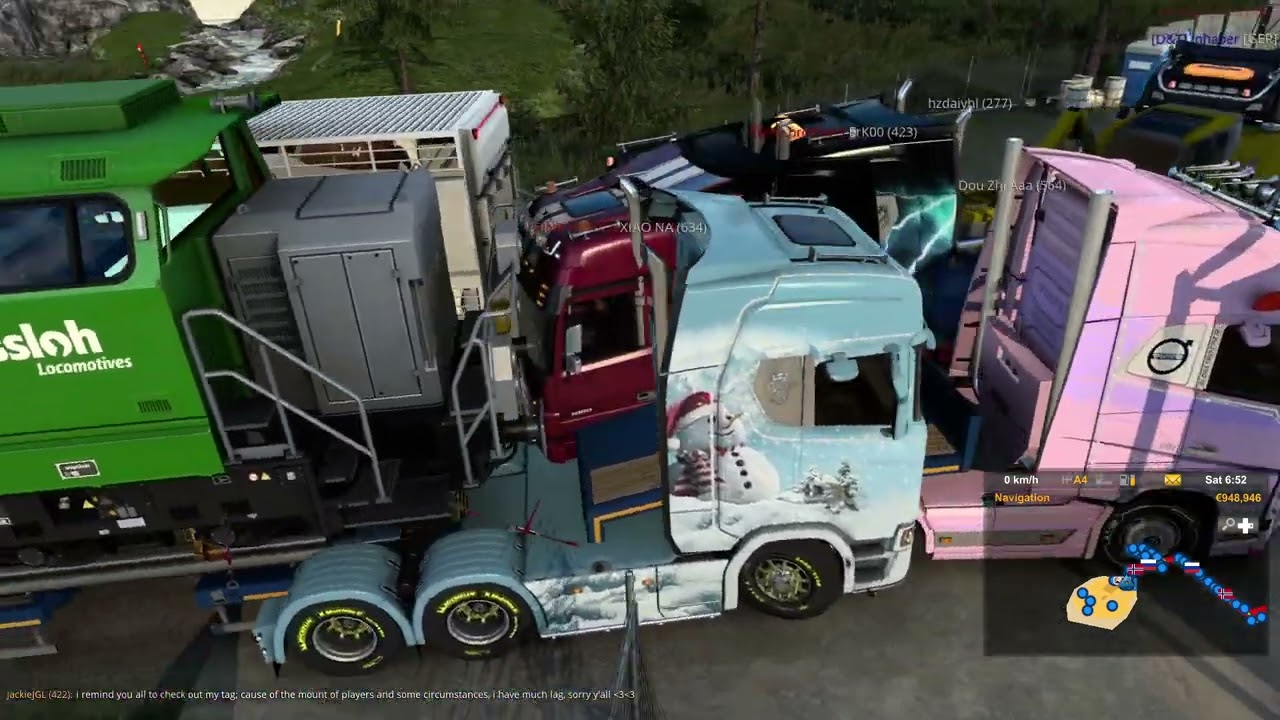 Peak traffic at Kirkenes quarry, RIP FPS [TruckersMP] [Promods] [Euro Truck Simulator 2]