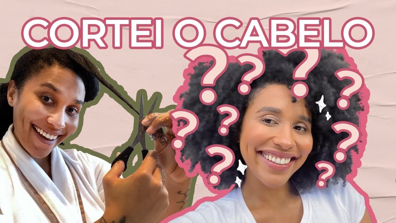 CORTEI MEU CABELO EM CRESPO EM CASA - CORTE EM CAMADAS