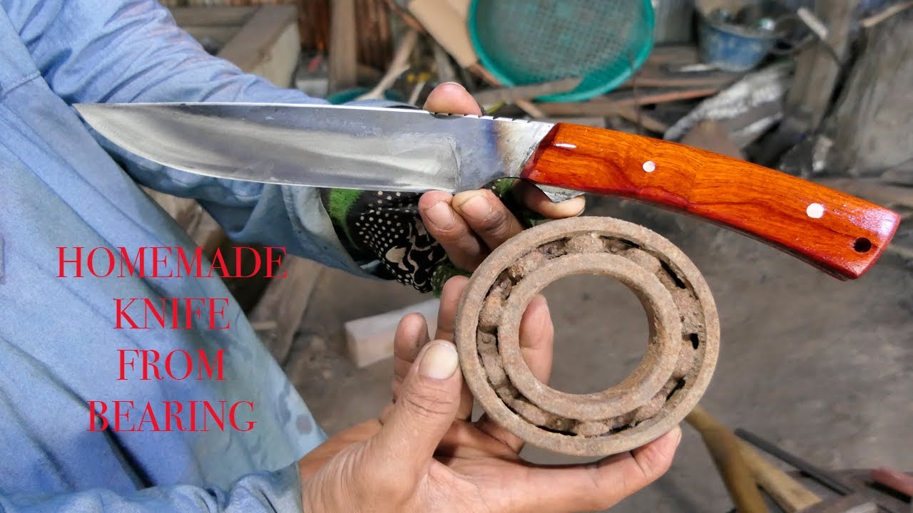 AMAZING RECYCLING / HOW TO MAKE A BEAUTIFUL KNIFE FROM RUTY BEARING ( HOMEMADE KNIFE )