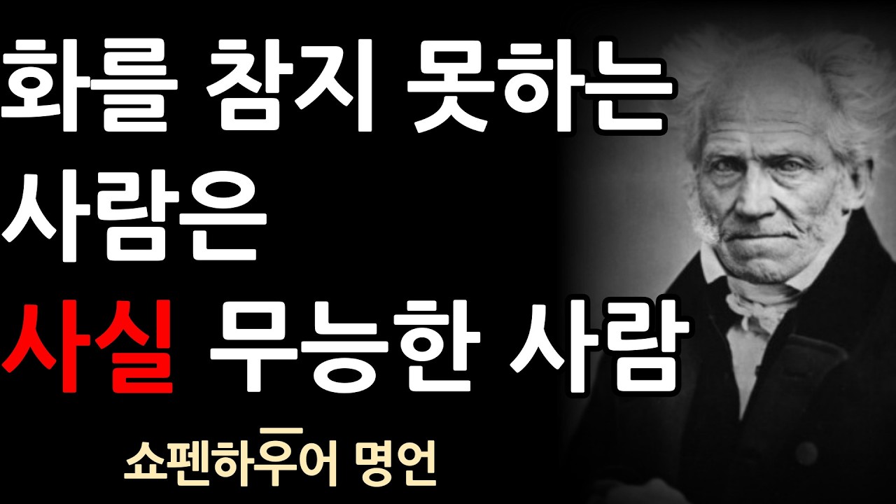 [쇼펜하우어 명언]쇼펜하우어가 지적하는 화를 참지 못하는 사람들의 특징, 본질