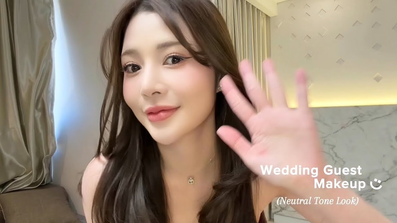 ลุคนี้รอดทุกงานแต่ง! 🤍 GRWM Neutral Wedding Guest Makeup | Easy Tutorial - yyukoyok