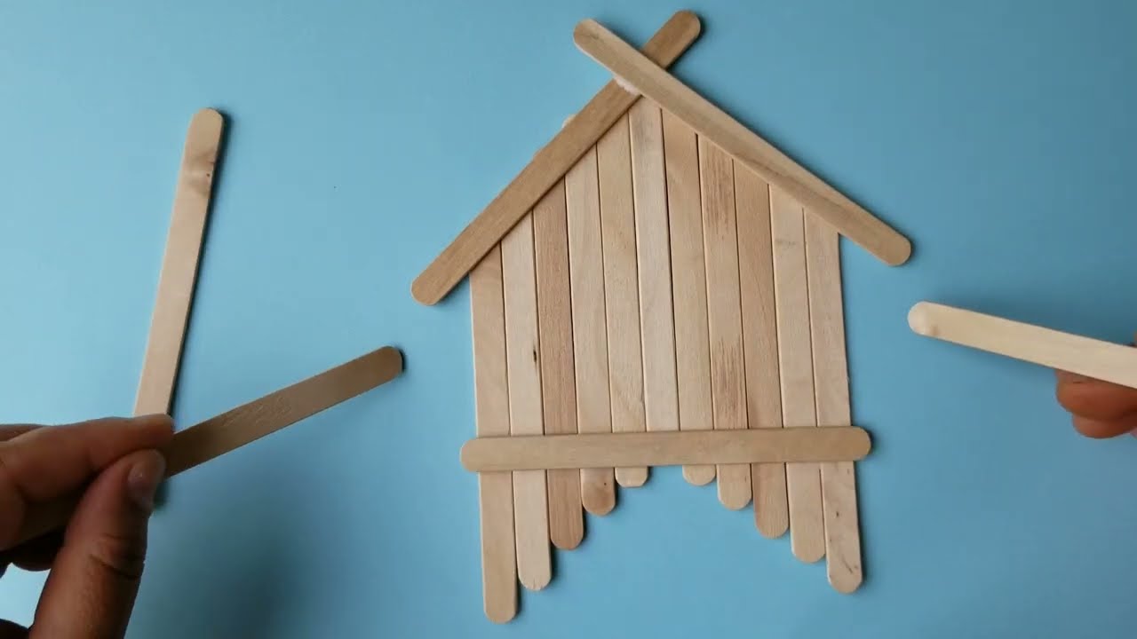 Beautiful Scenery House Popsicle sticks DIY School project | Ice-Cream sticks/ Wall Decoration ideas