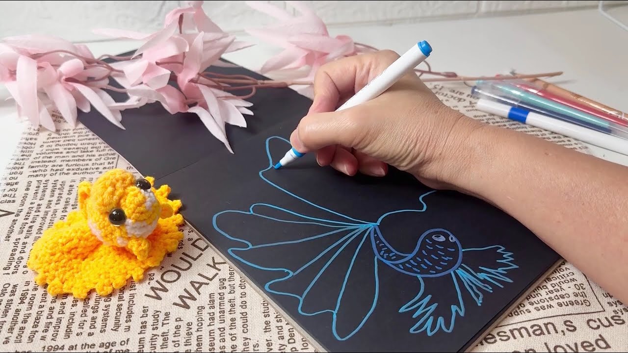 Auntie Doodle - Betta Fish Doodle Art 