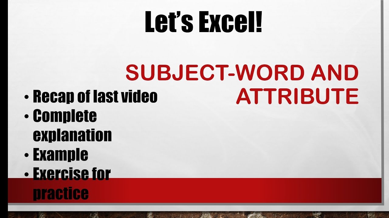 Subject- word and Attributes complete explanation. Grammar Series Part- 4.Explanation with Exercise🏆